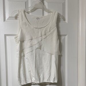 LOFT Women's White Layered Tank Top
